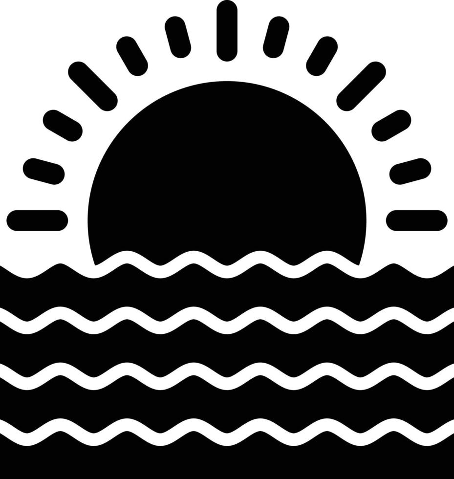 estilo de icono de puesta de sol vector