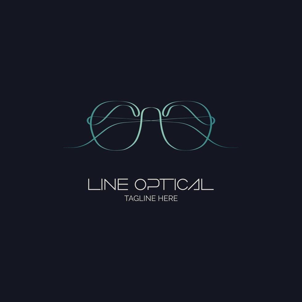 optical eye glass line style monogram logo design template for brand or company and other vector
