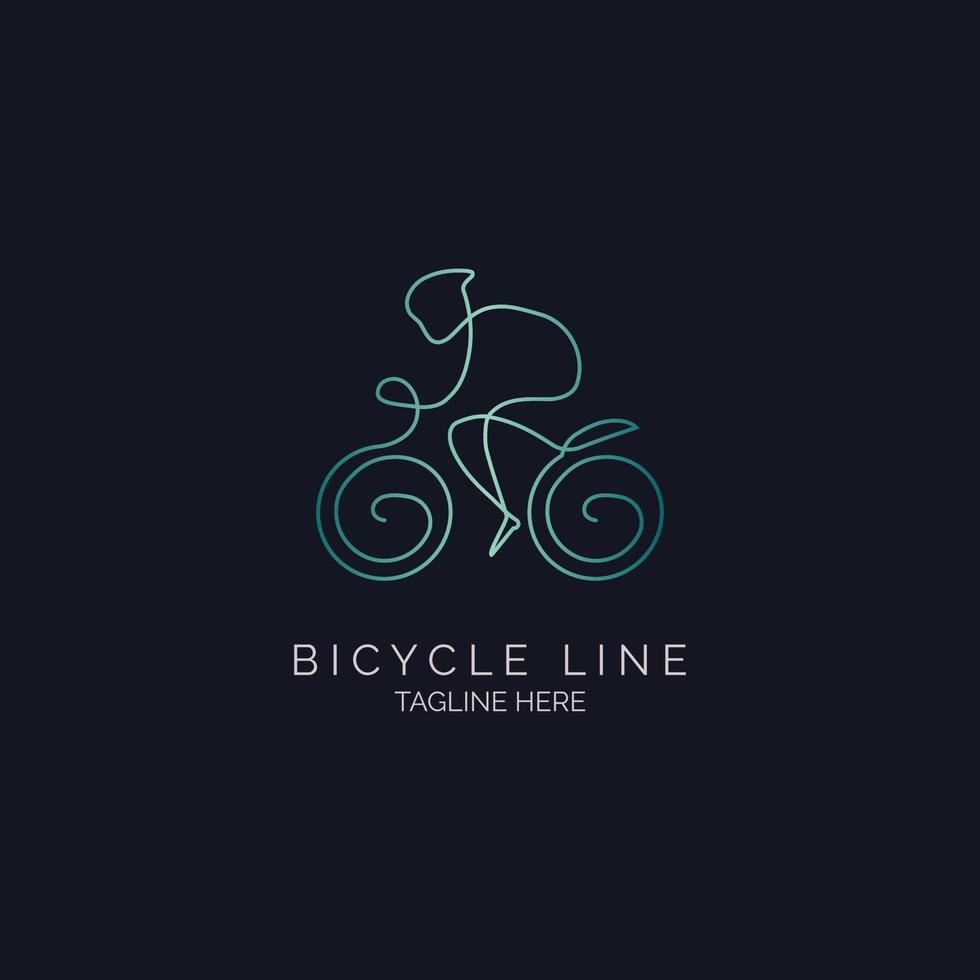 Bicycle line style monogram logo design template for brand or company and other vector