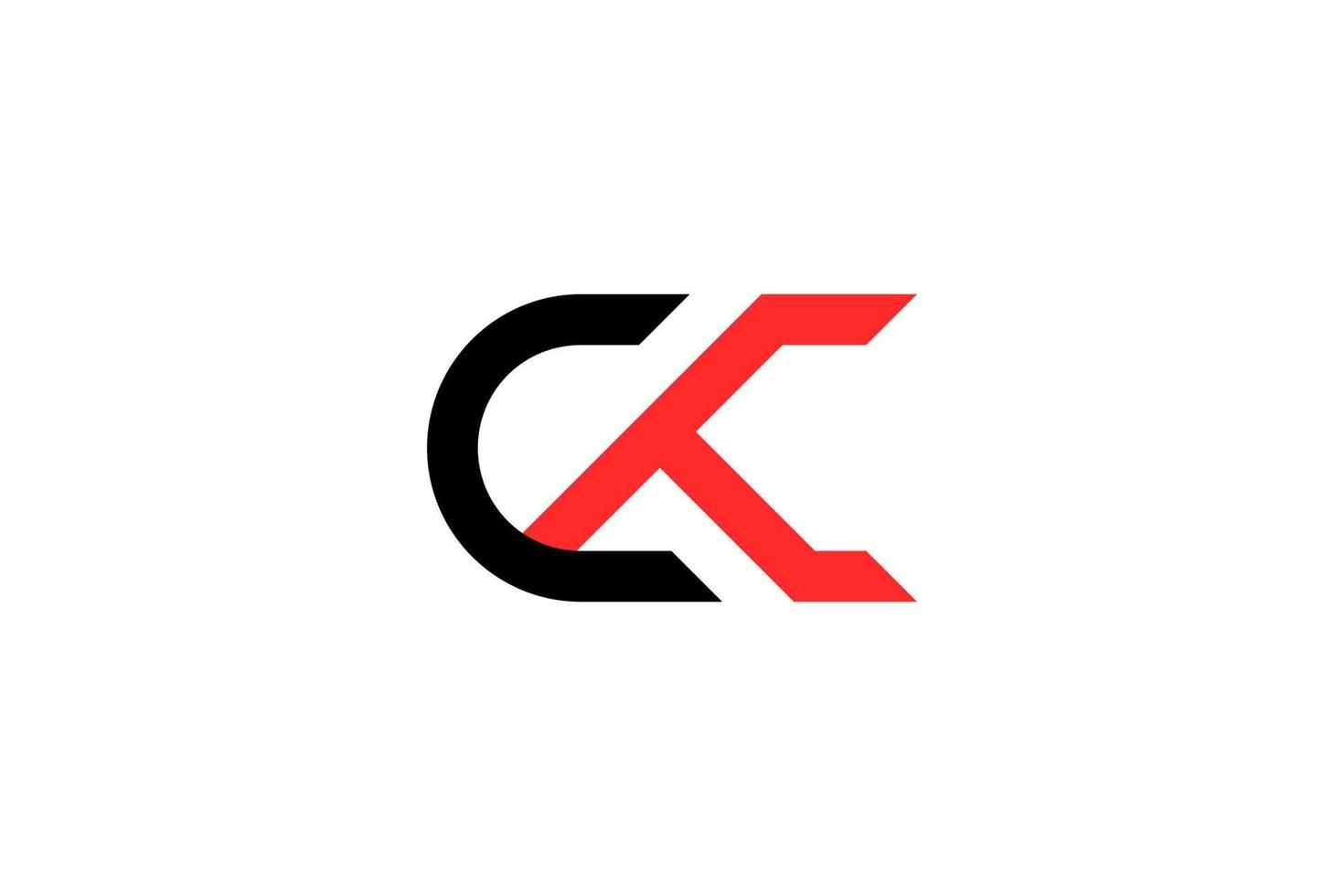 plantilla de vector de diseño de logotipo inicial ck ck