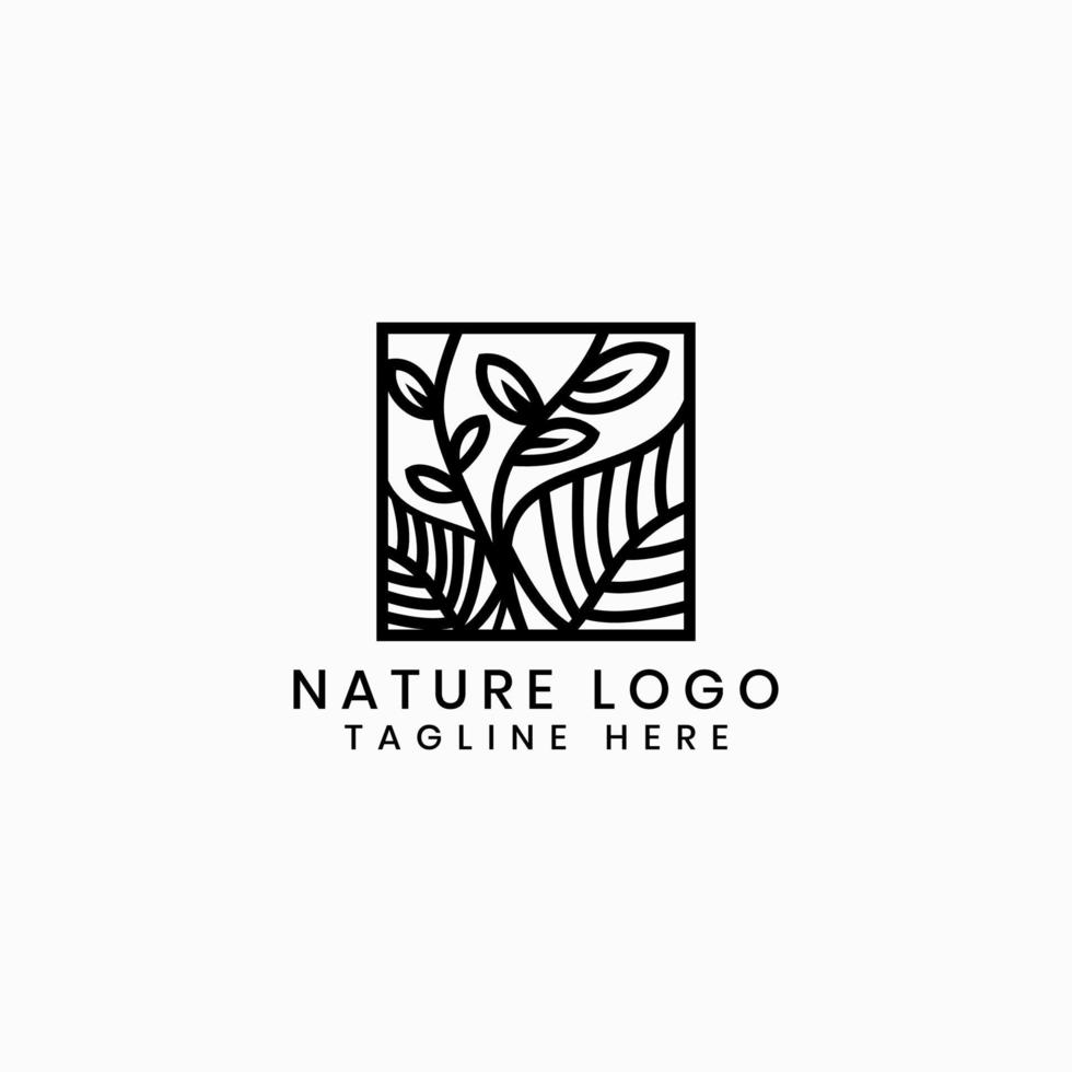 Tropical plant logo design vector