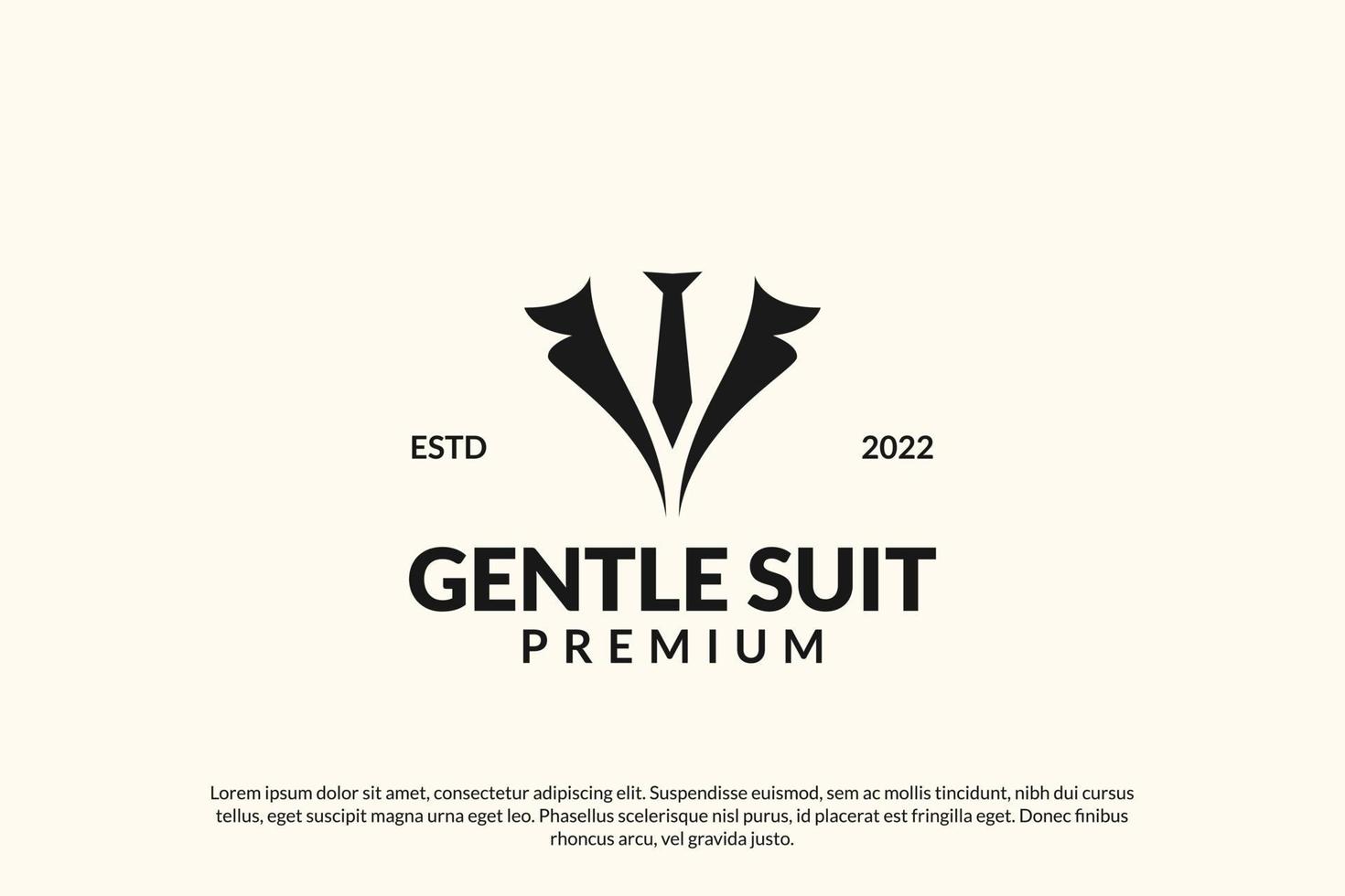 Tuxedo gentle suit logo design vector