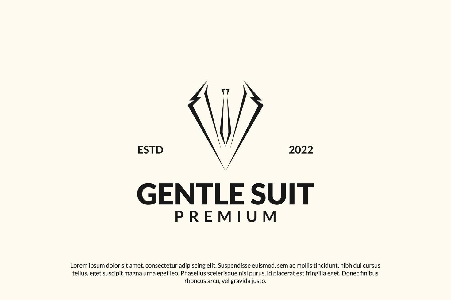 Tuxedo gentle suit logo design vector