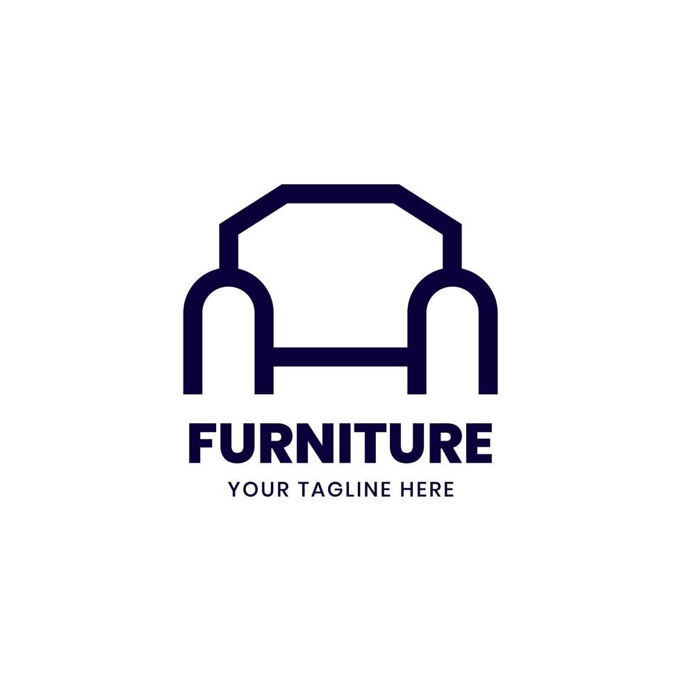 Modern interior and furniture logo design vector