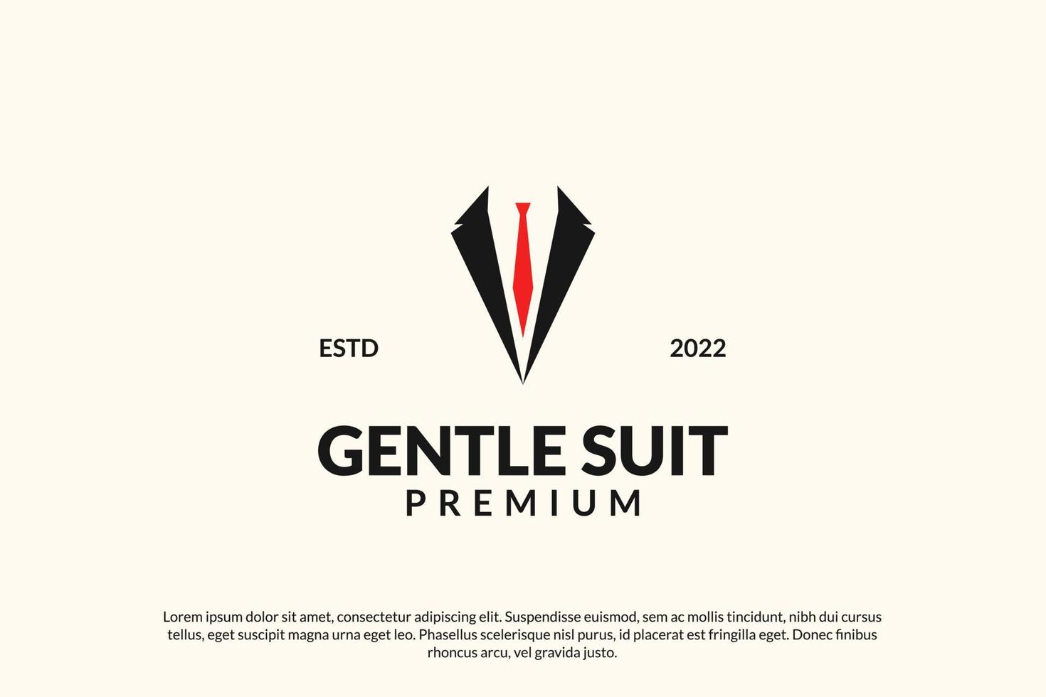 Tuxedo gentle suit logo design vector