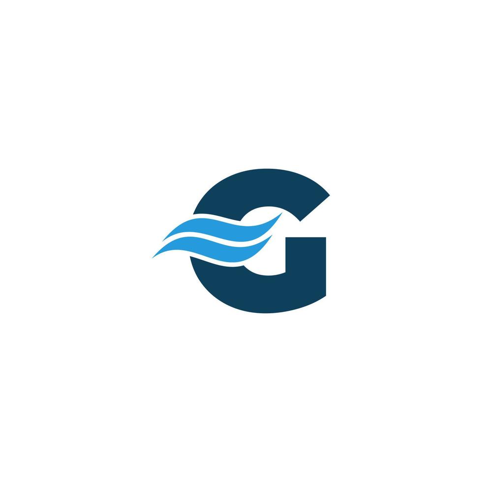 Initials G with wave logo design vector