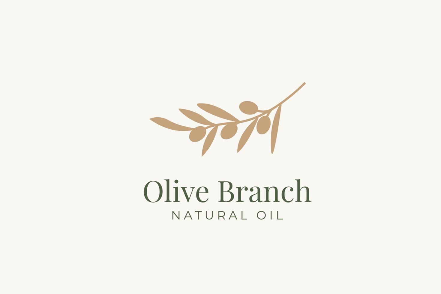 logotipo de rama de olivo y plantilla de vector de diseño de placa