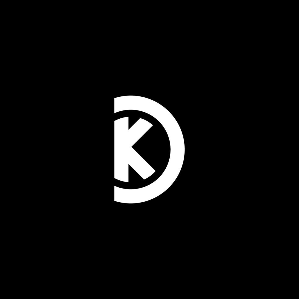 vector de diseño de logotipo de letra dk