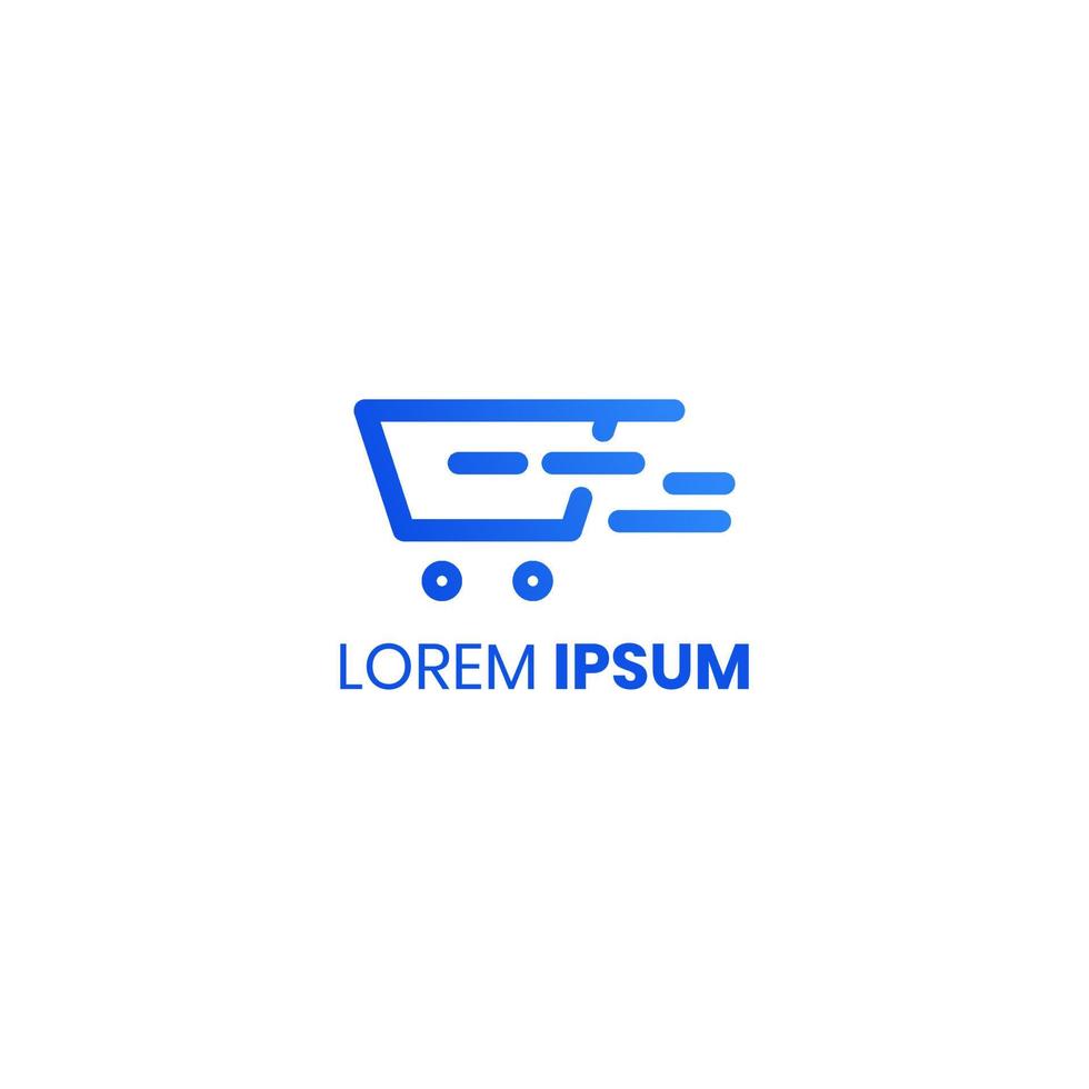 Icon online shop logo design vector