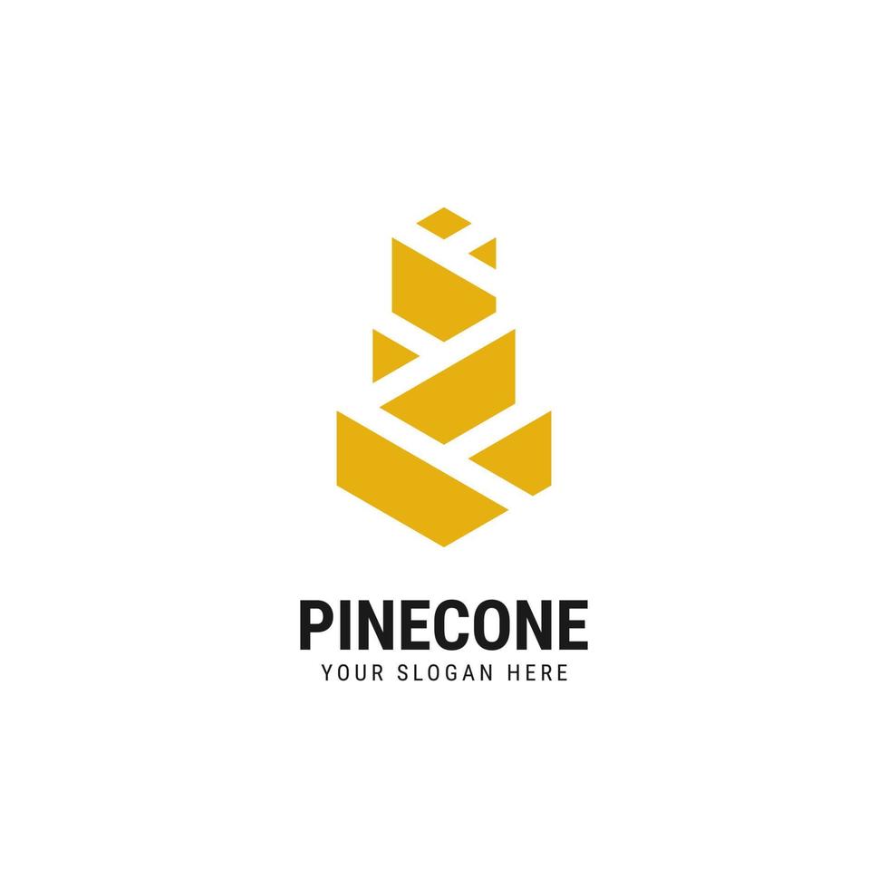 diseño de logotipo de cono de coníferas de pino vector