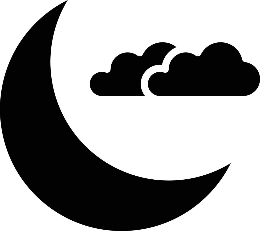 Crescent Moon Icon Style vector