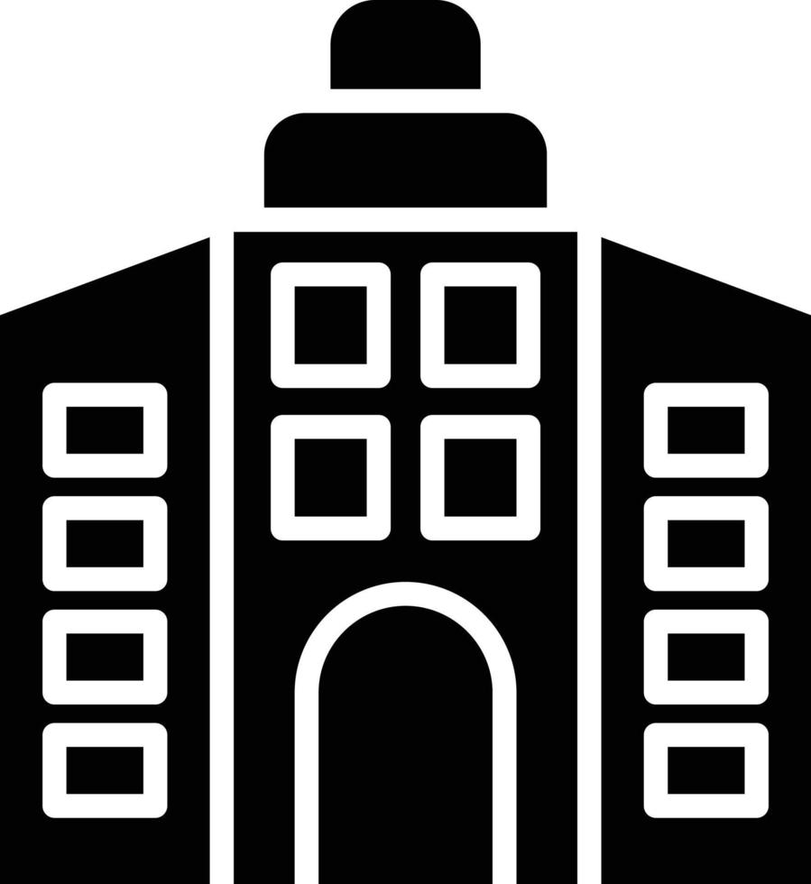 estilo de icono de edificio de oficinas vector