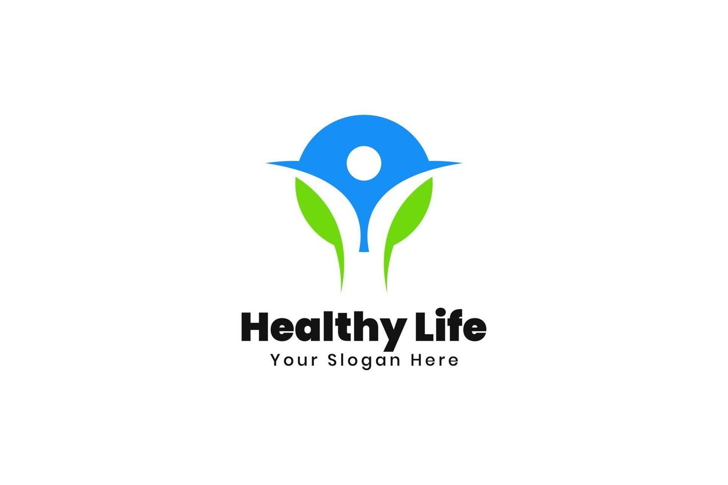 Healthy life people logo design vector