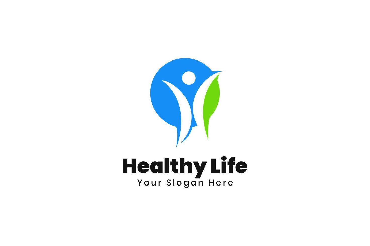 Healthy life people logo design vector