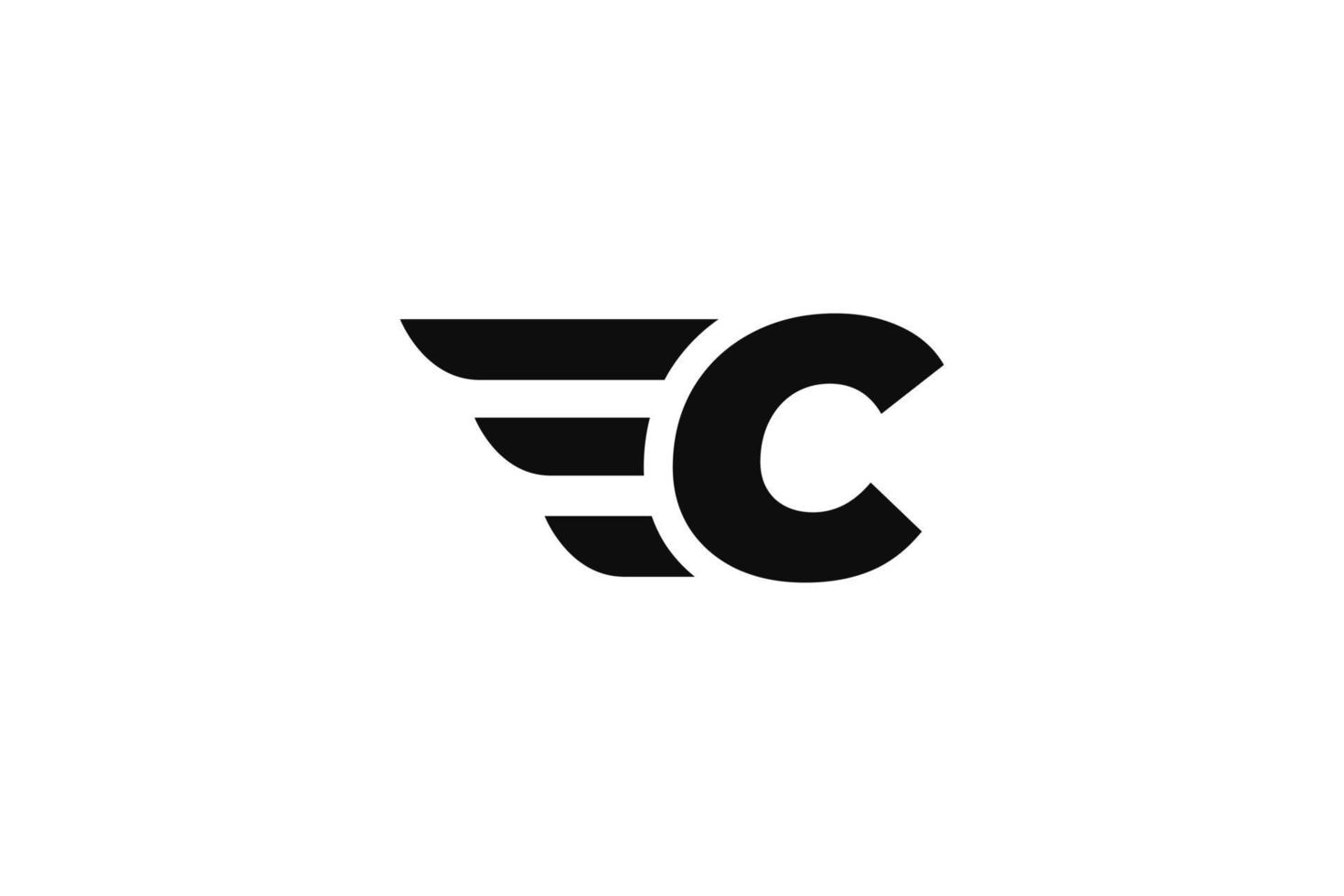 vector de diseño de logotipo de ala de letra inicial