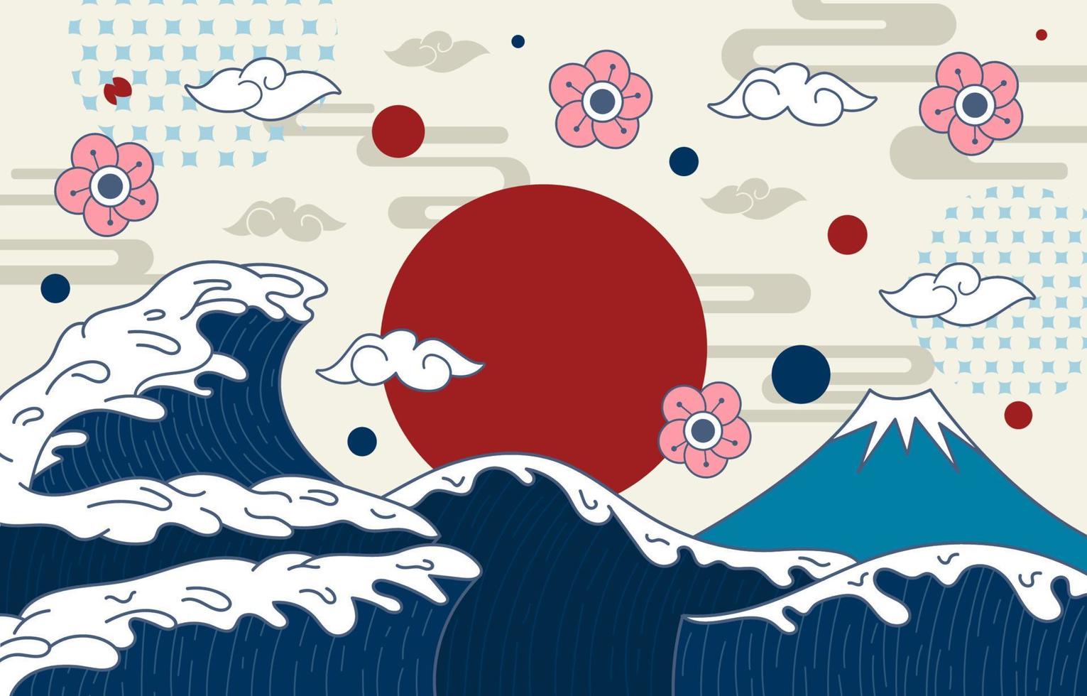 Japanese Style Element Background vector