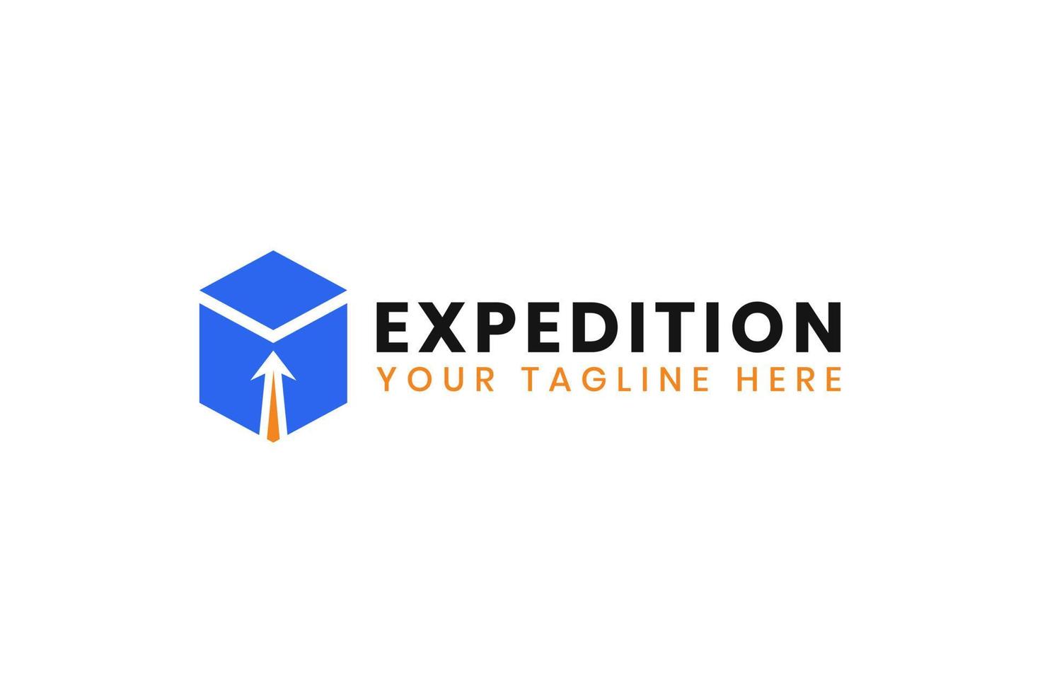 vector de diseño de logotipo de envío de expedición de caja rápida