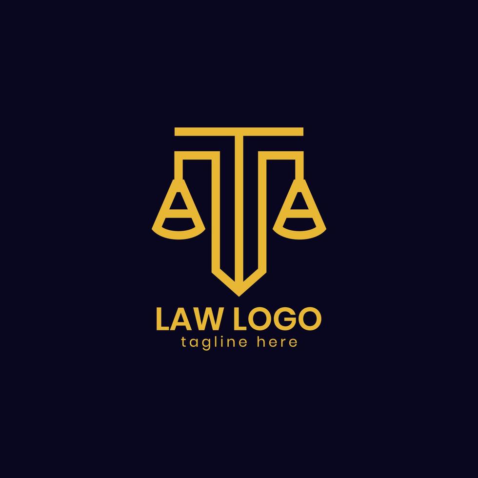 Lawyer legal law firm logo design template vector