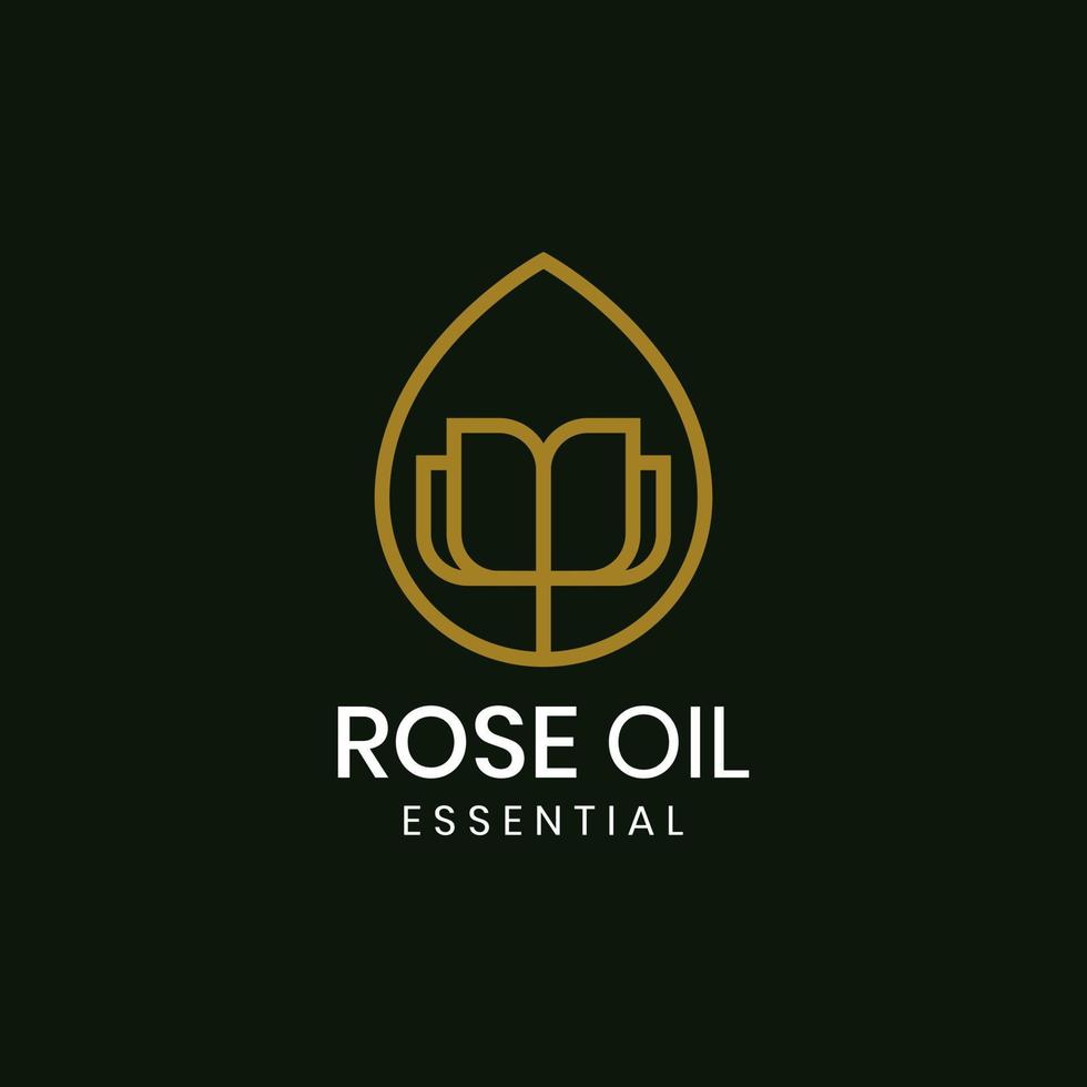 File Rose oil logo template with unique concept vector