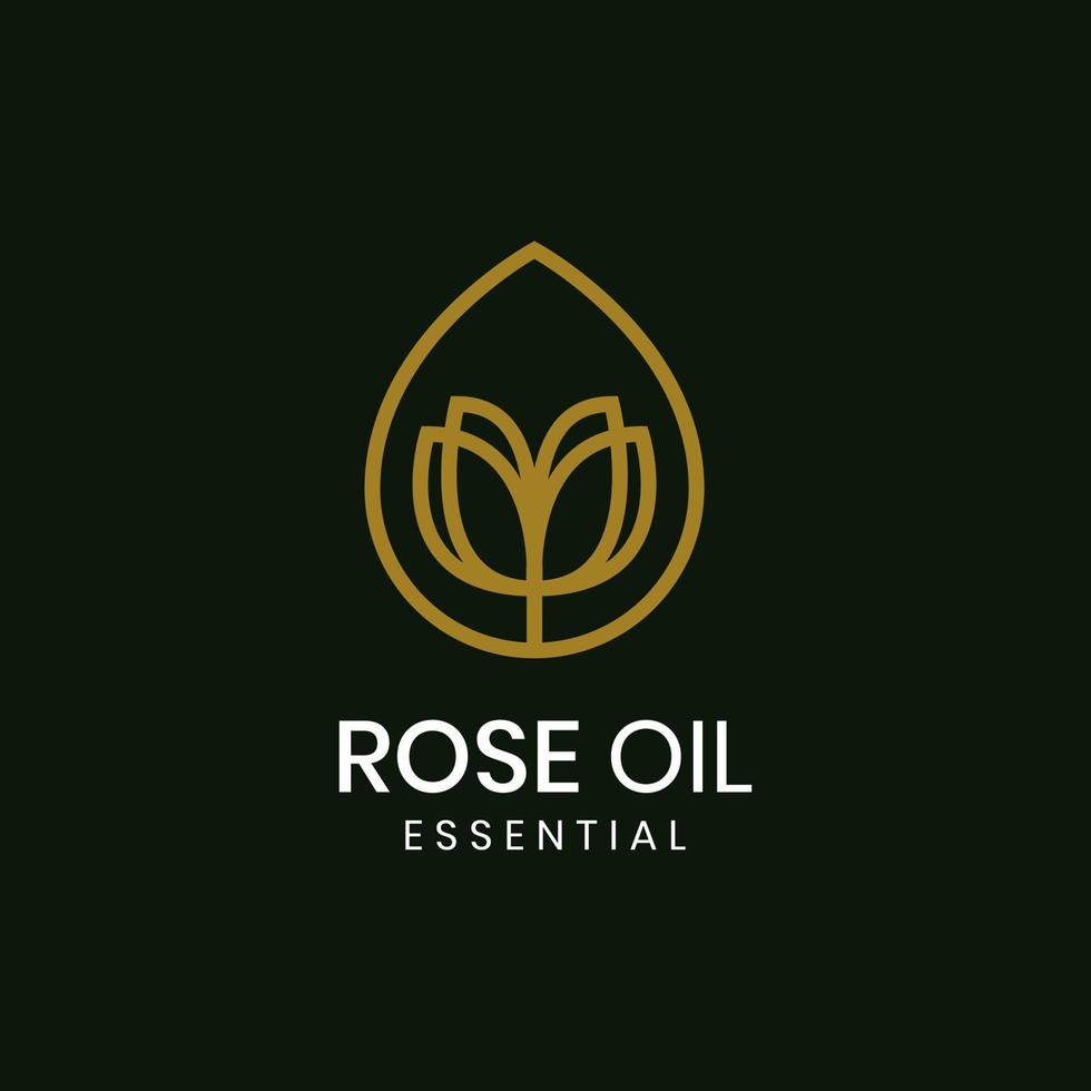 File Rose oil logo template with unique concept vector