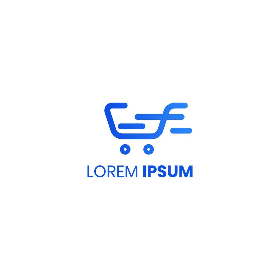 Icon online shop logo design vector