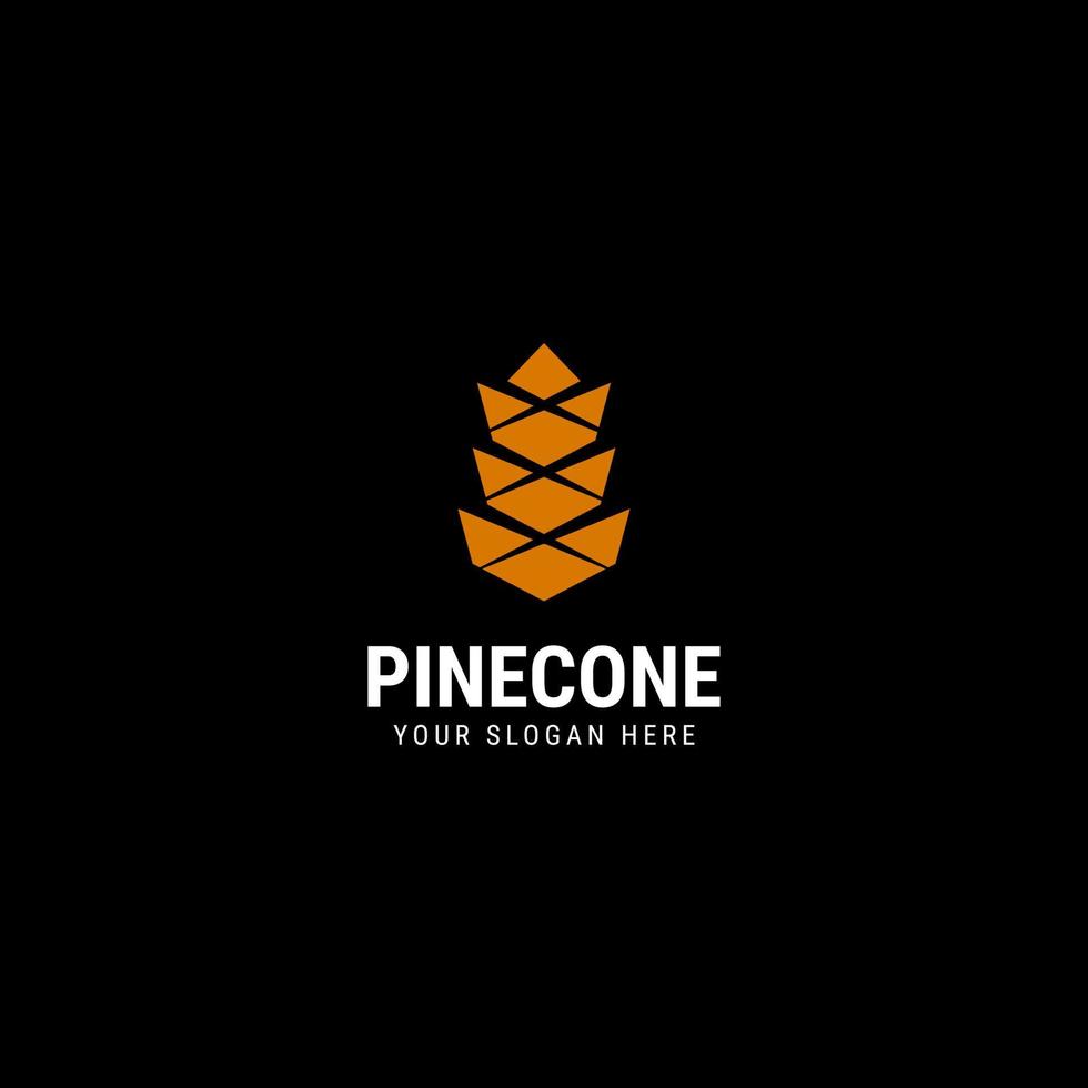 diseño de logotipo de cono de coníferas de pino vector