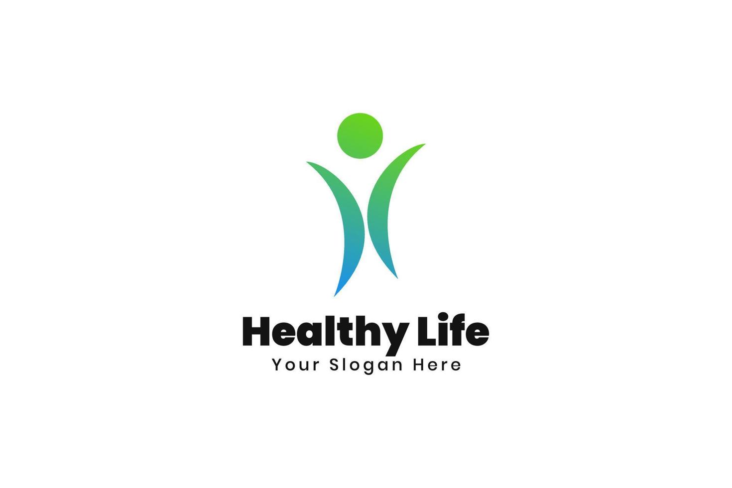 Healthy life people logo design vector