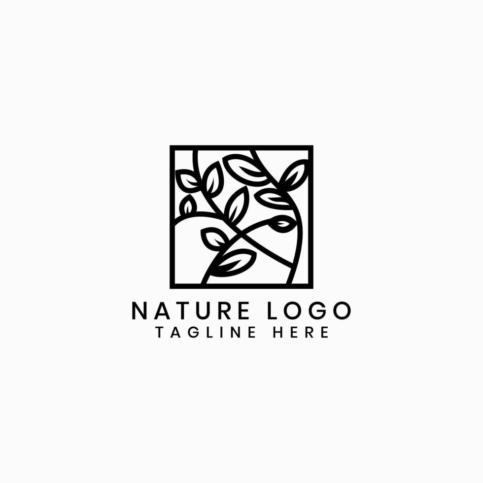 Tropical plant logo design vector