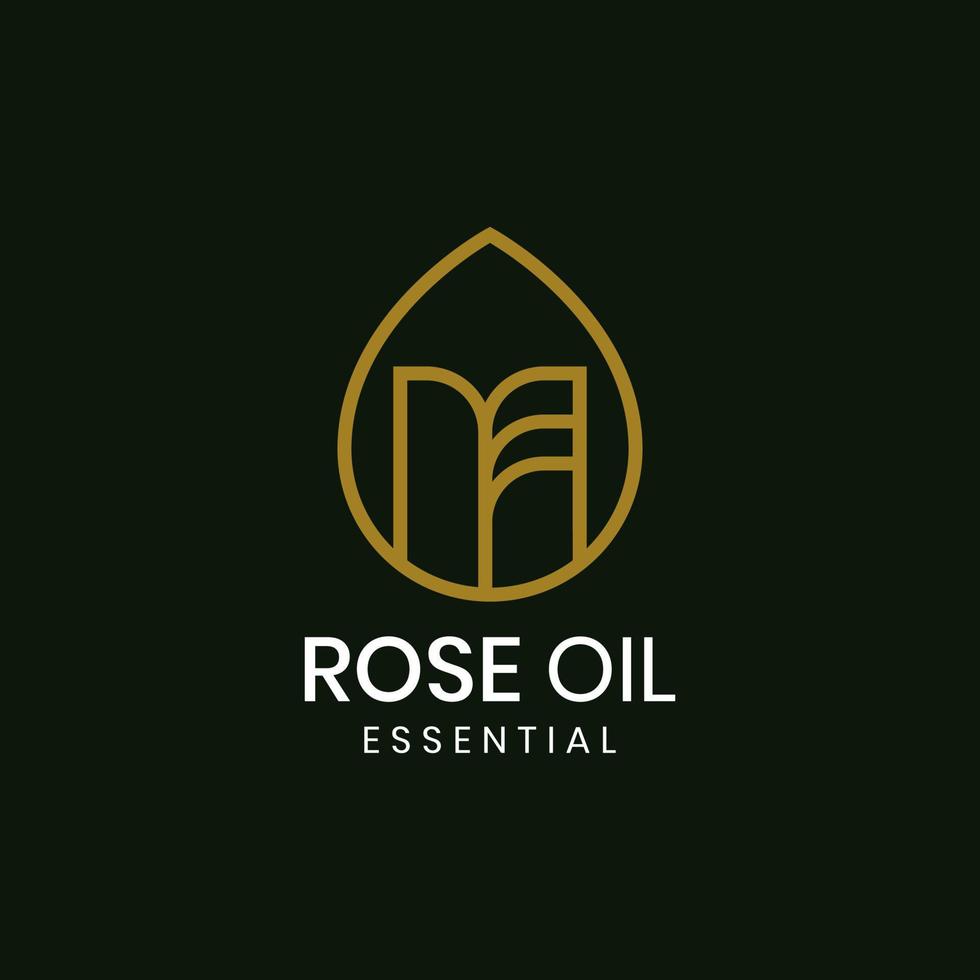 File Rose oil logo template with unique concept vector