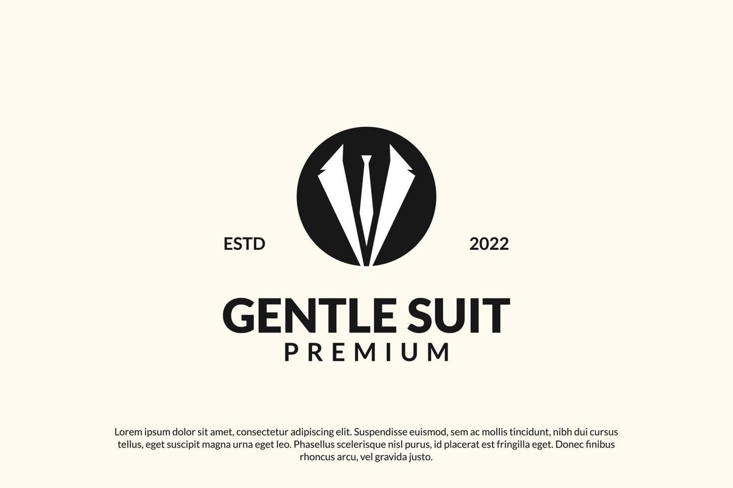 diseño de logotipo de traje suave de esmoquin vector