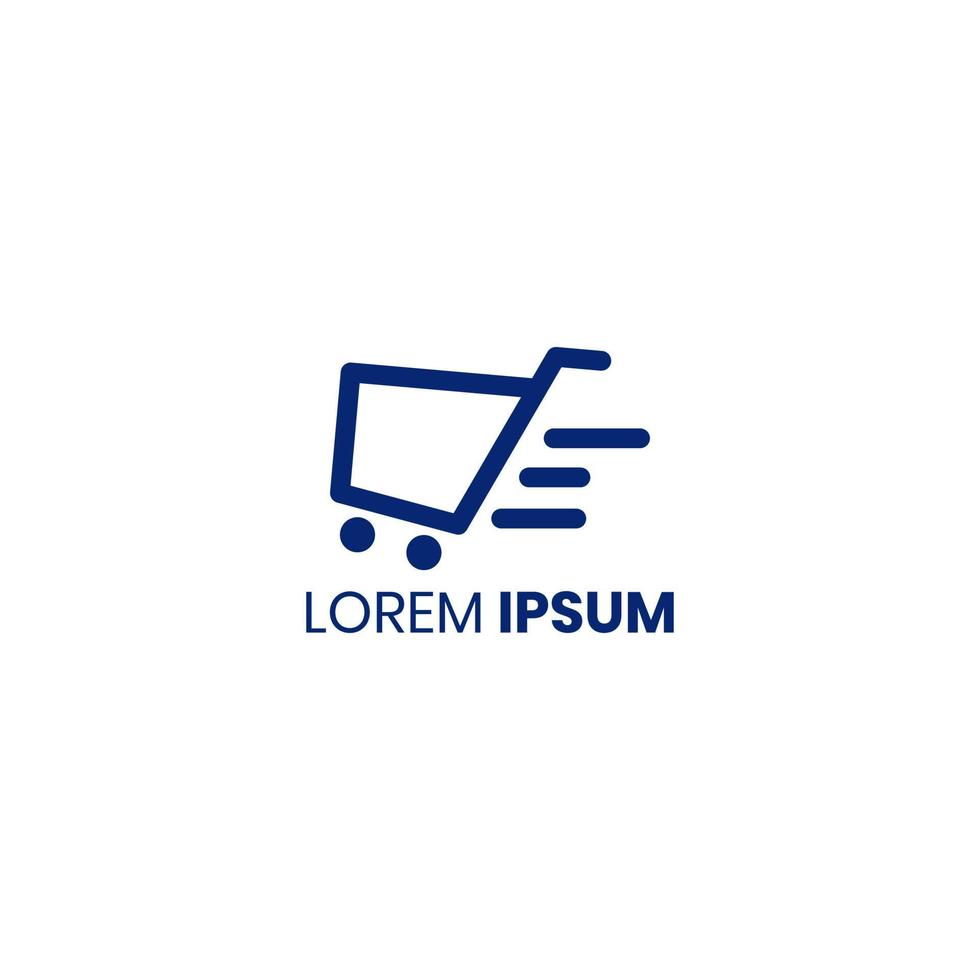 Icon online shop logo design vector