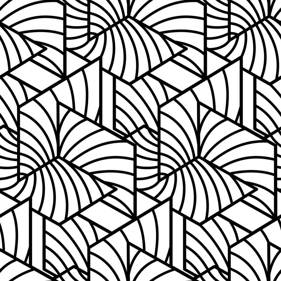 Black and White Elegant Geometric Vector Seamless Pattern