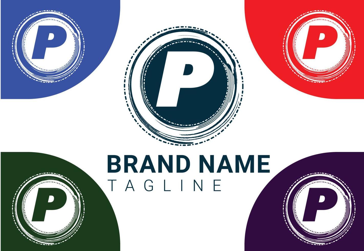 p letra nuevo logotipo y diseño de iconos vector