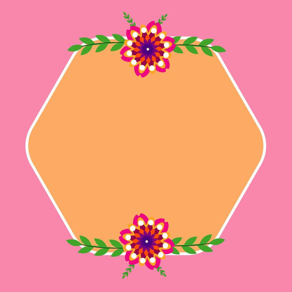 Colored Flowers Frame vector