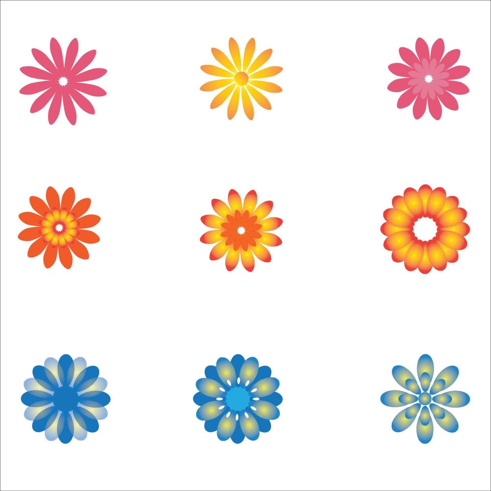 colored Flowers Pack vector