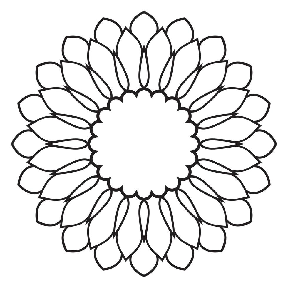 Cute Mandala. Ornamental round doodle flower isolated on white background. Geometric decorative ornament in ethnic oriental style. vector