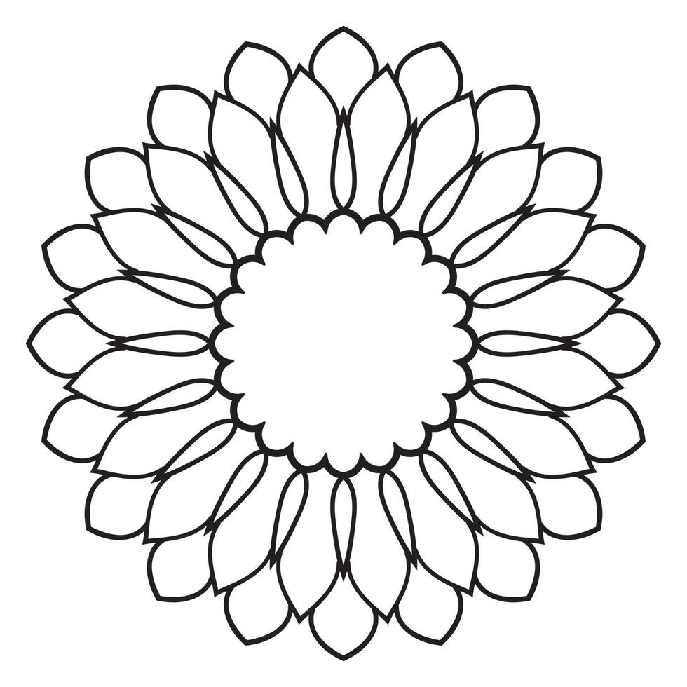 lindo mandala. flor ornamental redonda del doodle aislada en el fondo blanco. ornamento decorativo geométrico en estilo étnico oriental. vector