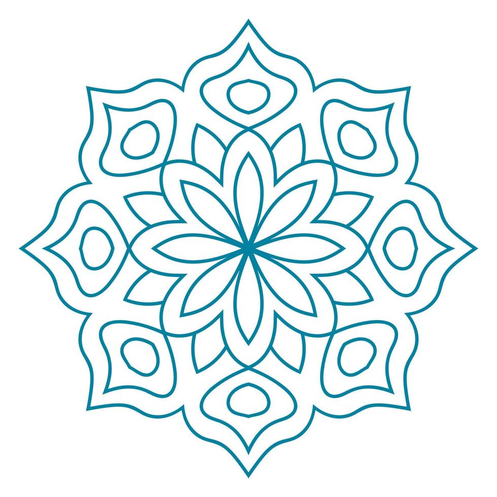 Cute colorful Mandala. Ornamental round doodle flower isolated on white background. Geometric decorative ornament in ethnic oriental style. vector