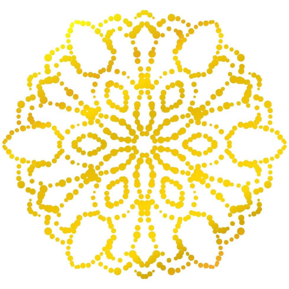 Dotted flower mandala. Decorative element. Ornamental round doodle isolated on white background. Geometric circle element. vector