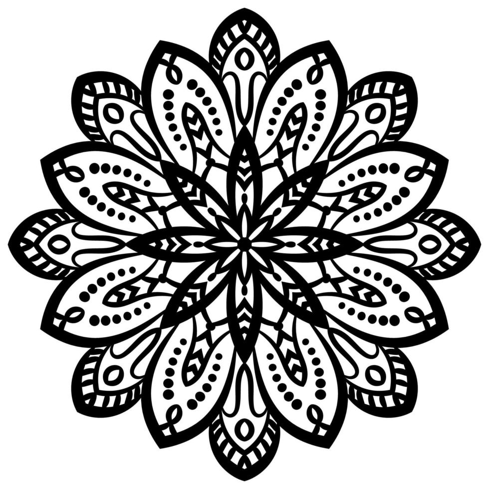 Outline Mandala. Ornamental round doodle flower isolated on white background. Geometric circle element. vector