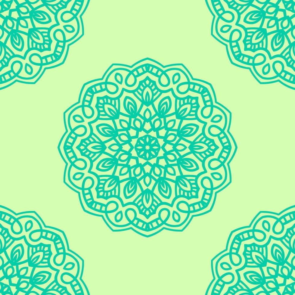 Fantasy seamless pattern with ornamental mandala. Abstract round doodle flower background. Floral geometric circle. vector
