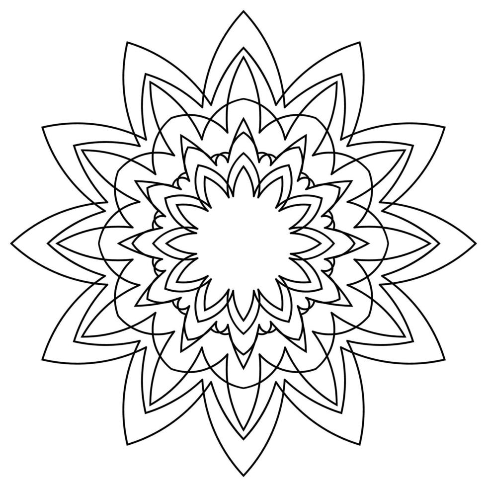 lindo mandala. flor ornamental redonda del doodle aislada en el fondo blanco. ornamento decorativo geométrico en estilo étnico oriental. vector