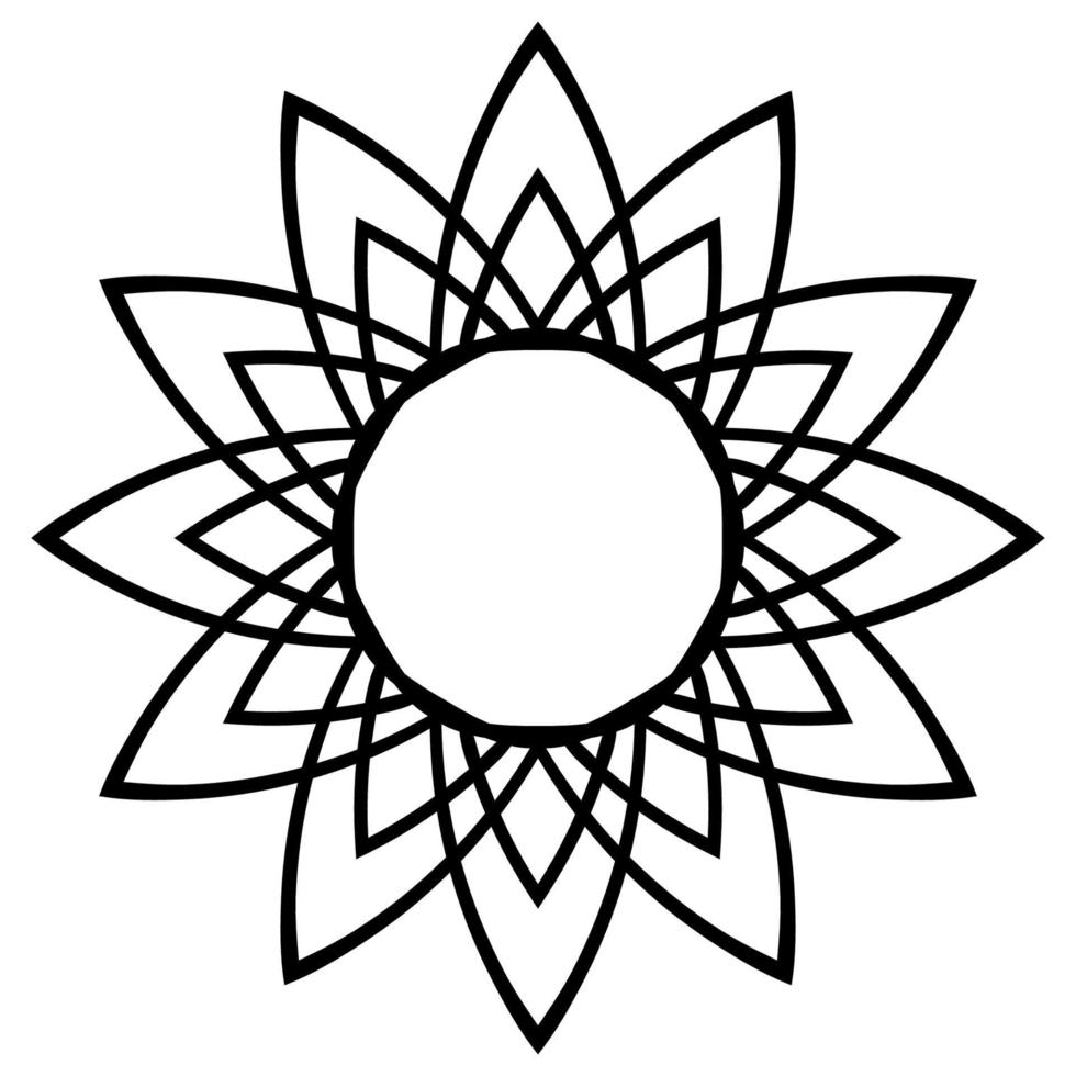 Cute Frame Mandala. Ornamental round doodle flower isolated on white background. Geometric decorative ornament in ethnic oriental style. vector