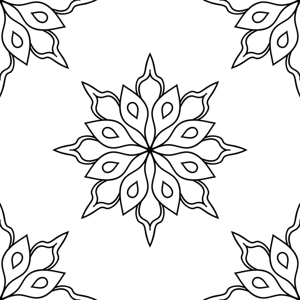 Fantasy seamless pattern with ornamental mandala. Abstract round doodle flower background. Floral geometric circle. vector