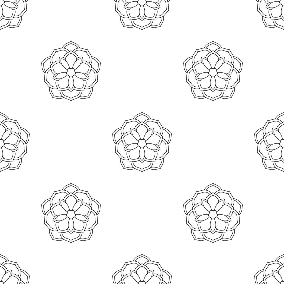 patrón sin costuras de fantasía con mandala ornamental. fondo de flor de garabato redondo abstracto. círculo geométrico floral. vector