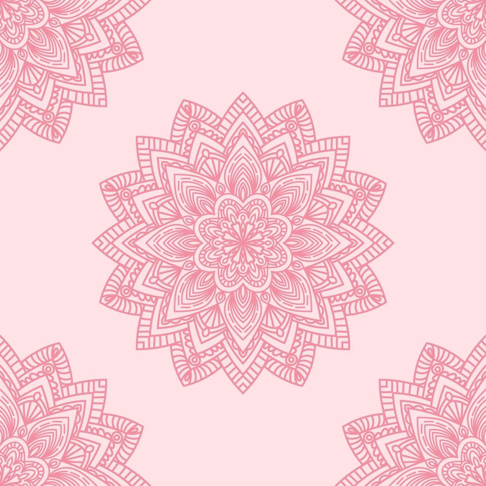 patrón sin costuras de fantasía con mandala ornamental. fondo de flor de garabato redondo abstracto. círculo geométrico floral. vector