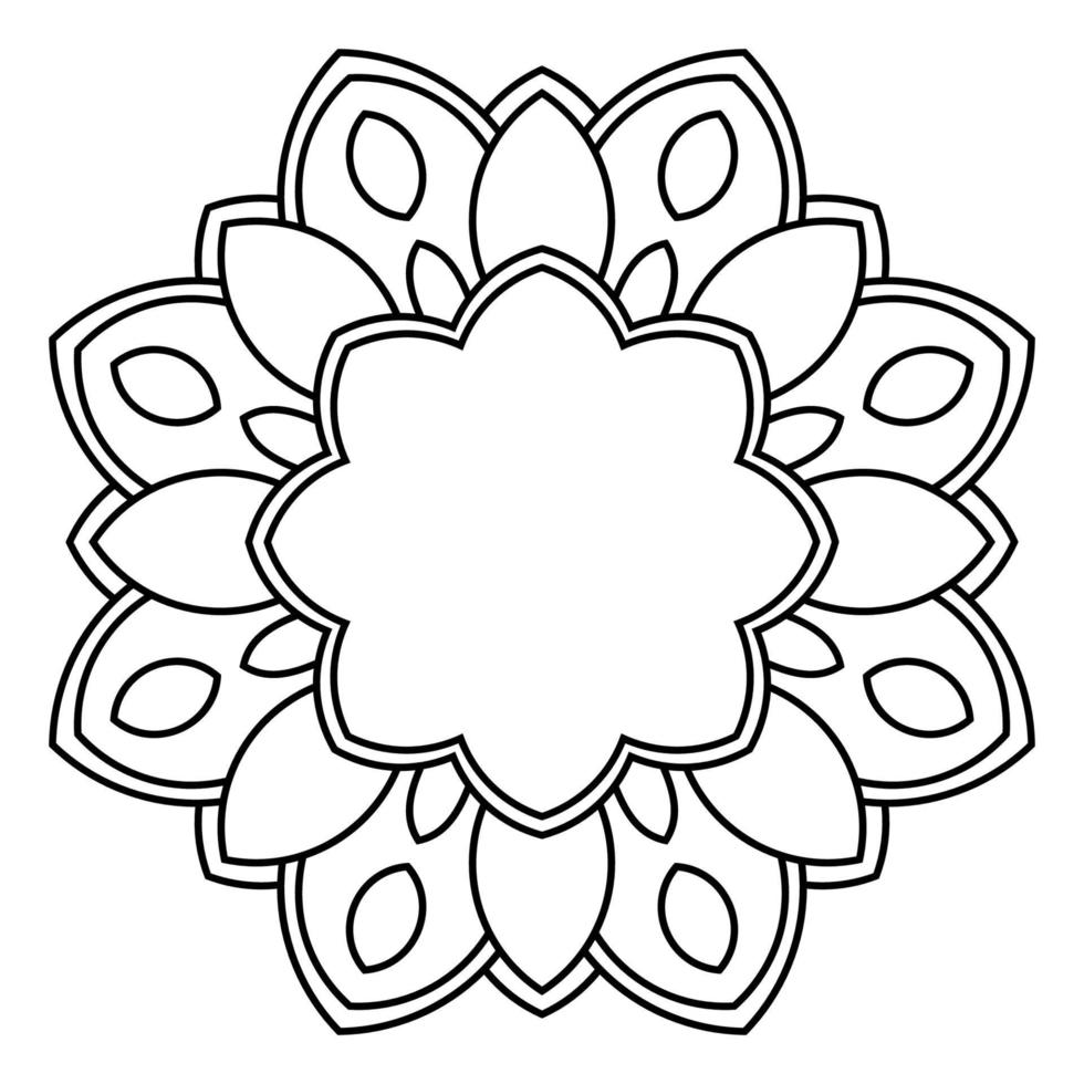 Outline Mandala. Ornamental round doodle flower isolated on white background. Geometric circle element. vector