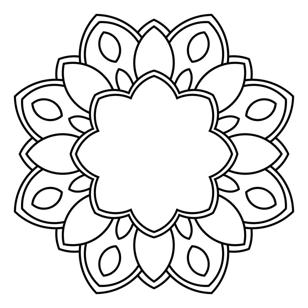 Outline Mandala. Ornamental round doodle flower isolated on white background. Geometric circle element. vector