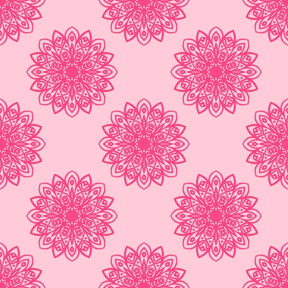 patrón sin costuras de fantasía con mandala ornamental. fondo de flor de garabato redondo abstracto. círculo geométrico floral. vector