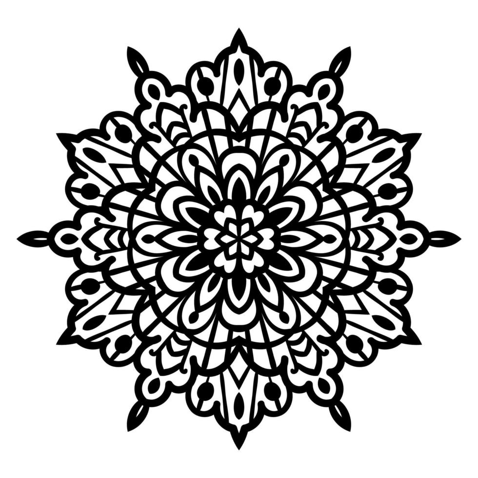 lindo mandala. flor ornamental redonda del doodle aislada en el fondo blanco. ornamento decorativo geométrico en estilo étnico oriental. vector